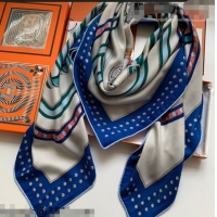 Super Quality Hermes Grand Cashmere & Silk Sqaure Scarf 140cm H1669 Blue 2022