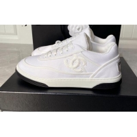 Best Grade Chanel Fabric Sneakers 081261 Optic White