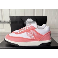 Duplicate Chanel Fabric Sneakers White/Pink 081263