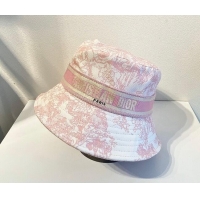 Promotional Dior Bucket Hat in Toile de Jouy Reverse Embroidered Cotton CD1904 Pink 2021