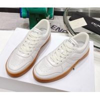 Pretty Style Celine Trainer Calfskin Low Sneakers White 072009