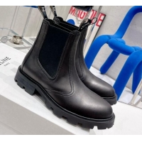 Low Price Celine Calf Leather Ankle Chelsea Boots Black 081220