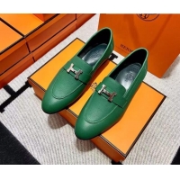 Best Grade Hermes Pairs Loafer in Calfskin Green 0611051