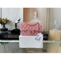 Classic Specials Chanel mini Classic Flap Bag Original Sheepskin Leather A1116 pink&Gold-Tone Metal