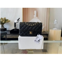 Top Grade Chanel mini Classic Flap Bag Original Sheepskin Leather A1116 black&Gold-Tone Metal