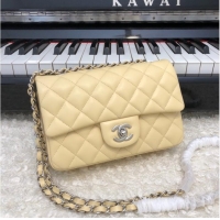 New Fashion Chanel Classic Flap Bag Original Sheepskin Leather A1116 apricot&silver-Tone Metal