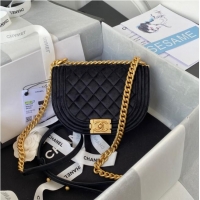 Promotional SMALL BOY CHANEL MESSENGER BAG AS3350 black