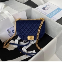 Promotional SMALL BOY CHANEL MESSENGER BAG AS3350 Navy Blue