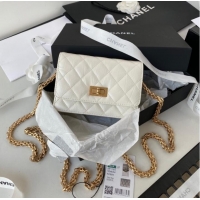 Promotional CHANEL CLASSIC WALLET ON CHAIN AP1764 Calfskin & Gold-Tone Metal AP1764 white