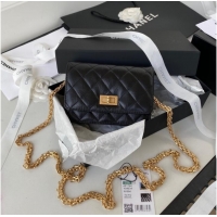 Super Quality CHANEL CLASSIC WALLET ON CHAIN AP1764 Calfskin & Gold-Tone Metal AP1764 black