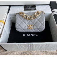 Buy Fashionable Chanel FLAP BAG Lambskin & Gold-Tone Metal AS3375 gray