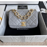 Top Quality Chanel FLAP BAG Lambskin & Gold-Tone Metal AS3366 gray