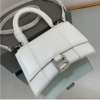 New Fashion Balenciaga HOURGLASS SMALL TOP HANDLE BAG 59353 WHITE