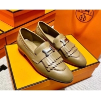 Pretty Style Hermes Royal Loafer in Calfskin Brown 611078