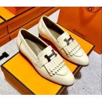 Duplicate Hermes Royal Loafer in Calfskin Beige 611079