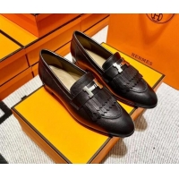 Top Quality Hermes Royal Loafer in Calfskin Black/Brown 611082