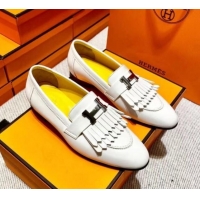 Good Quality Hermes Royal Loafer in Calfskin Off-white/Yellow 611082