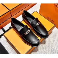 Discount Hermes Destin Loafer in Calfskin Black 611090