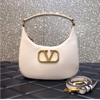 Buy Promotional VALENTINO GARAVANI STUD SIGN Calf Leather Hobo bag 1W2B0K69 white