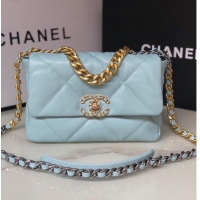 Promotional CHANEL Original Lambskin 19 Flap Bag AS1160 AS1161 light Blue