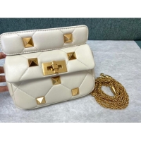 Good Product VALENTINO GARAVANI ROMAN STUD Small sheepskin bag 1W2B0L04 white