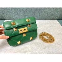 Good Looking VALENTINO GARAVANI ROMAN STUD Small sheepskin bag 1W2B0L04 green