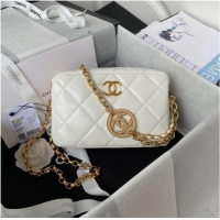 Well Crafted Chanel MINI CAMERA CASE AS3383 white