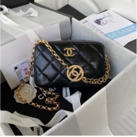 Top Design Chanel MINI CAMERA CASE AS3383 black