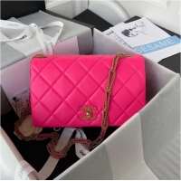 Buy Classic Chanel small FLAP BAG Lambskin & Gold-Tone Metal AS3387 pink