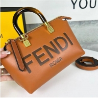 Well Crafted Fendi By The Way Mini Small leather Boston bag 8BS067A brown