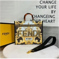 Buy Fashionable Fendi Sunshine Medium Fendace Printed white leather shopper 8BH386A-2