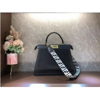 Good Taste Fendi Peekaboo ISeeU perforated leather bag F1658 black