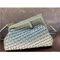 Top Quality Fendi First Small Mint green leather interlace bag 8BP129A Green