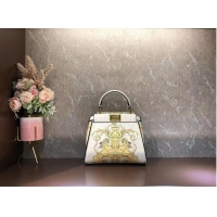 Pretty Style Fendi mini Peekaboo printed silk bag bag F1952 Beige