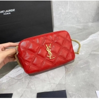 Classic Grade SAINT LAURENT MONOGRAM CHAIN WALLET IN LEATHER 655941 red