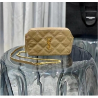 Pretty Style SAINT LAURENT MONOGRAM CHAIN WALLET IN LEATHER 655941 BEIGE