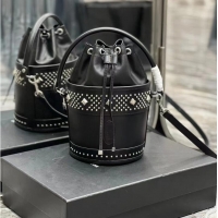 Most Popular SAINT LAURENT LE MAILLON HOOK BUCKET BAG IN SUPPLE LEATHER Y696333 black 