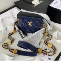 Promotional CHANEL CLUTCH WITH CHAIN AP2857 Navy Blue