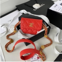 Popular Style /CHANEL CLUTCH WITH CHAIN AP2857 red