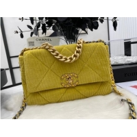 Free Shipping Promotional CHANEL 19 HANDBAG Corduroy AS1160 Green