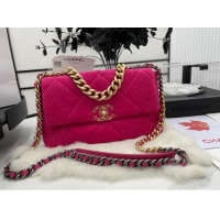 Traditional Discount CHANEL 19 HANDBAG Corduroy AS1160 Fuchsia