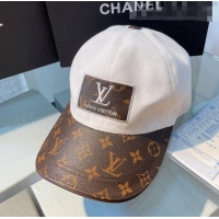 Grade Quality Louis Vuitton Monogram Canvas Baseball Hat LV1901 White 2021