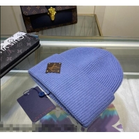 Top Quality Louis Vuitton Wool Patch Knit Hat 110597 Blue 2021