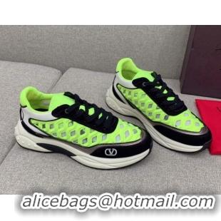 Best Product Valentino Ready Go Runner Sneaker in Wave Fabric Neon Green 052502