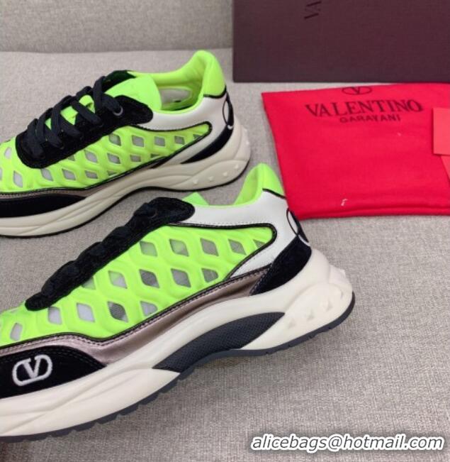 Best Product Valentino Ready Go Runner Sneaker in Wave Fabric Neon Green 052502