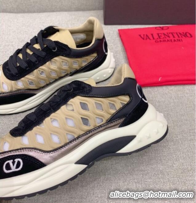 Trendy Design Valentino Ready Go Runner Sneaker in Wave Fabric Beige 052504