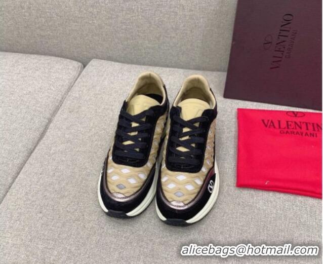 Trendy Design Valentino Ready Go Runner Sneaker in Wave Fabric Beige 052504