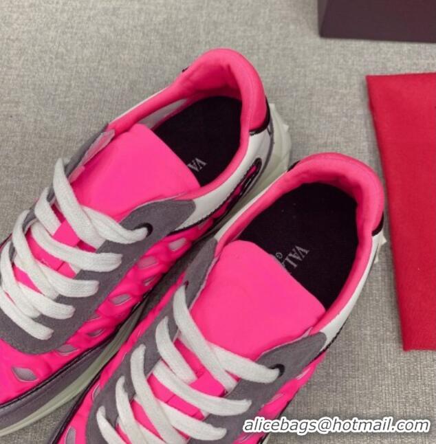 Purchase Valentino Ready Go Runner Sneaker in Wave Fabric Dark Pink 052505