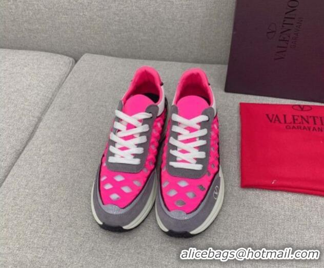 Purchase Valentino Ready Go Runner Sneaker in Wave Fabric Dark Pink 052505