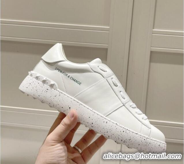 Cheap Price Valentino Calfskin Open for a Change Sneakers White Leather 052509